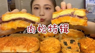 【肉松特辑】实现肉松自由啦｜肉松大贝｜鲍师傅肉松小贝｜肉松面包｜紫米｜芋圆麻薯｜海苔肉松