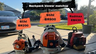 Leaf Blower Matchup! Stihl BR800, BR200 and Redmax EB430 (brief review and specs, Pros and cons)