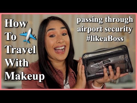 How do you pack makeup on a plane?