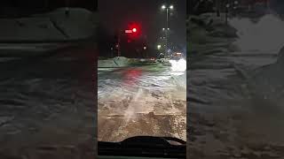 低い地吹雪、道路を這う #Shorts