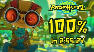 Psychonauts 2 Speedrun: 100% in 2:55:24 (3:03:11 w/ loads)