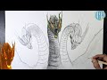 How to draw king ghidorah || gxk the new empire || step by step