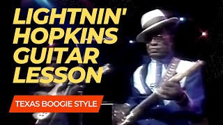 Lightnin' Hopkins blues guitar boogie tutorial | Blues Guitar Lesson