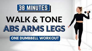 🔥38 Min WALK \u0026 TONE Workout🔥Burn Fat \u0026 Build Muscle🔥Full Body Compound Moves🔥ONE DUMBBELL WORKOUT🔥