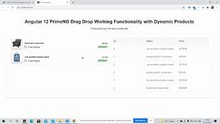 Angular 12 PrimeNG Drag Drop Working Functionality with Dynamic Products