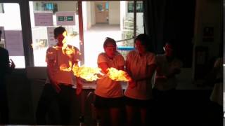Passing propane bubbles