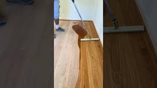 Easy process of painting after floor decoration with wood