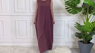 --urgarment.com--12 Color Options Muslim Women Nida Underdress Sleeveless Inner Slip Under Dress