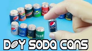 How to Make Miniature Cola - Soda Realistic - Pop Cans - Easy Crafts for Dolls - simplekidscrafts