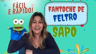 Como Fazer Fantoche de Feltro de Sapo - Passo a Passo- Fácil e Rápido!