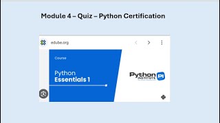 Python Essentials 1 - Module 4 - Quiz