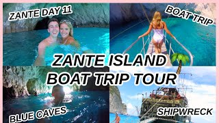 ZANTE DAY 11: BOAT TRIP AROUND ZAKYNTHOS ISLAND 2020! (BLUE CAVES, SHIPWRECK & MORE)