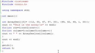 C++ Tutorial 20: Creating a multidimensional array table