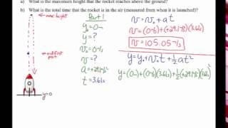 1-D Kinematics: Rocket Accelerates Upward, Runs out of Fuel, and Comes Back Down to Ground