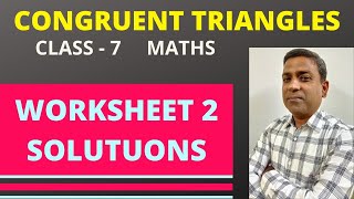 D.A.V. Maths | Congruent Triangles | Worksheet 2 | Class 7 | Chapter 9