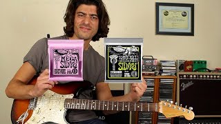 Guitar String Shootout 10's vs 10.5  - Ernie Ball Mega Slinky