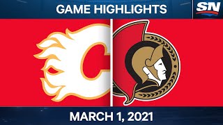 NHL Game Highlights | Flames vs. Senators – March 01, 2021