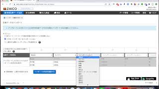 zaico　上書きインポート　列をコピーする