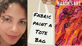 How to fabric paint a tote bag - gift idea #fabricpainting