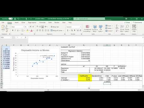 Excel: стандартные ошибки в линейной регрессии