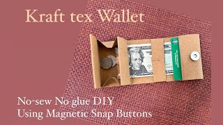 DIY Kraft tex Wallet / No-sew No glue / Washable paper 洗える紙 / Origami おりがみ