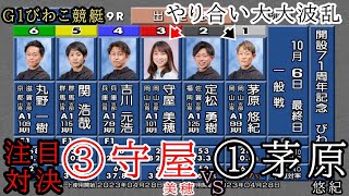 【G1びわこ競艇】同支部③守屋VS①茅原がまさかの『やり合い』大大波乱決着