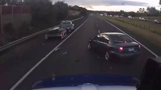 Car Loses Control On Highway