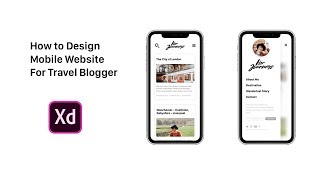 Mobile Web Design Travel Blog iPhone X - Speed Art - Adobe Xd - Part 1