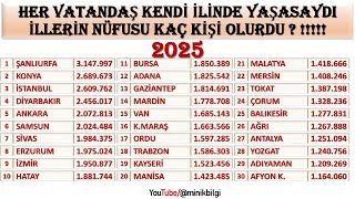 Herkes Kendi İlinde Yaşasaydı İllerin Nüfusu Nasıl Olurdu