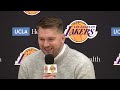 lakers press conference luka doncic says playing with lebron james a dream come true after trade