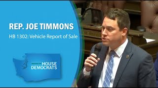 Rep. Joe Timmons: Floor Remarks on HB 1302 Vehicle Report of Sale