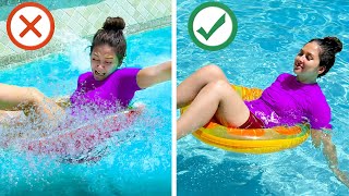 11 GENIUS HACKS TO SURVIVE 24 HOURS AT THE POOL | FUNNY & WEIRD IDEAS BY CRAFTY HACKS