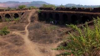 corjuem fort , near aldona , goa , india , abandoned fort . sirigao creek