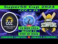 Combined Campuses and Colleges vs Jamaica Scorpions | CCC vs JS | Match 19 of Regional Super50 Cup