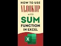 VLOOKUP + SUM: How to use Excel VLOOKUP and SUM all the matches results in multiple columns in Excel