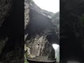 重慶武陵天生三橋景區，從四合院中仰望天龍橋雙天坑。three nature bridges scenic area looking up the double sinkholes.