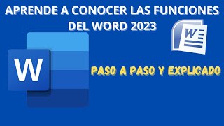 COMO TRABAJAR EN WORD MICROSOFT 2023 - CONOCIENDO FUNCIONES BASICAS