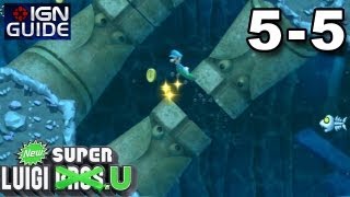 New Super Luigi U 3 Star Coin Walkthrough - Soda Jungle 5: Deepsea Stone-Eyes