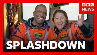 Artemis II crew splash down after historic Moon mission | BBC News