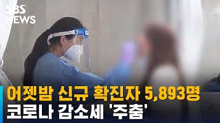 어젯밤 신규 확진자 5,893명…코로나 감소세 '주춤' / SBS