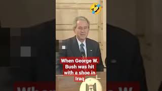 When George W. Bush was hit with a shoe in Iraq #iraq