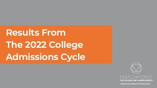 Results From The 2022 College Admissions Cycle