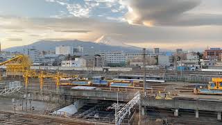 【旅先タイムラプス】静岡県三島市ホテルドーミーイン7階から見た富士山と三島駅