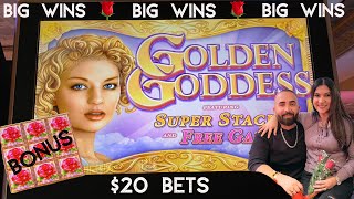 🌹Golden Goddess Big Wins $20 Bets| Full Screen Bonus Payout at Caesars Atlantic City