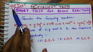 Short Trick to solve Redox Reaction questions easily