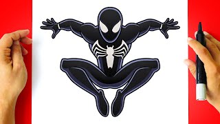 How to DRAW SPIDER-MAN - Symbiote Suit - Marvel's Spider-Man 2 PS5