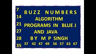 Buzz Numbers Programs In BlueJ Java Lesson 14