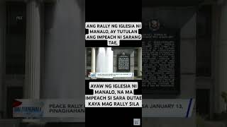 IGLESIA NI MANALO, AYAW NILANG MA IMPEACH SI SARANG PUSIT PAITTOS TAE