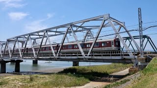 [Bridge with joint sound] Kintetsu Nagoya Line / JR Kansai Main Line Kisogawa Bridge　Aichi Pref.