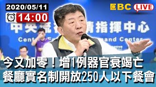 #東森新聞 〔Live/中央疫情中心記者會〕今又加零！增1例器官衰竭亡 餐廳實名制開放250人以下餐會【東森大直播】